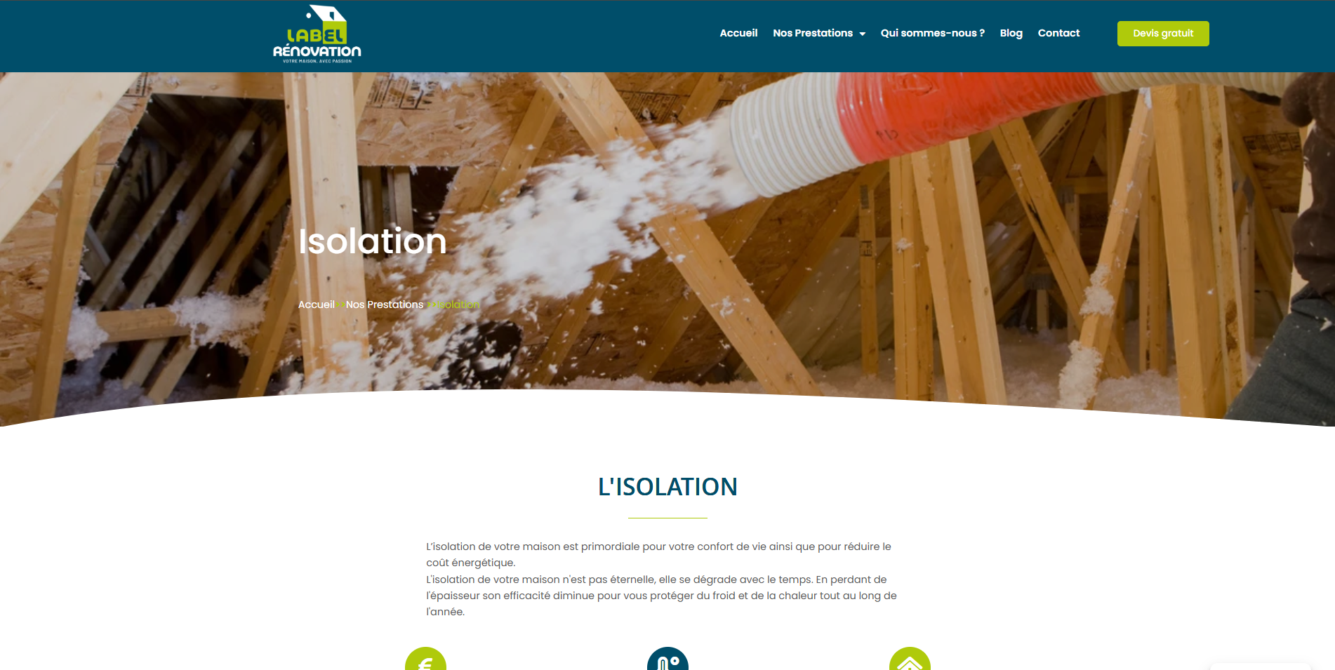 Isolation thermique realisee par Label Renovation a Amiens